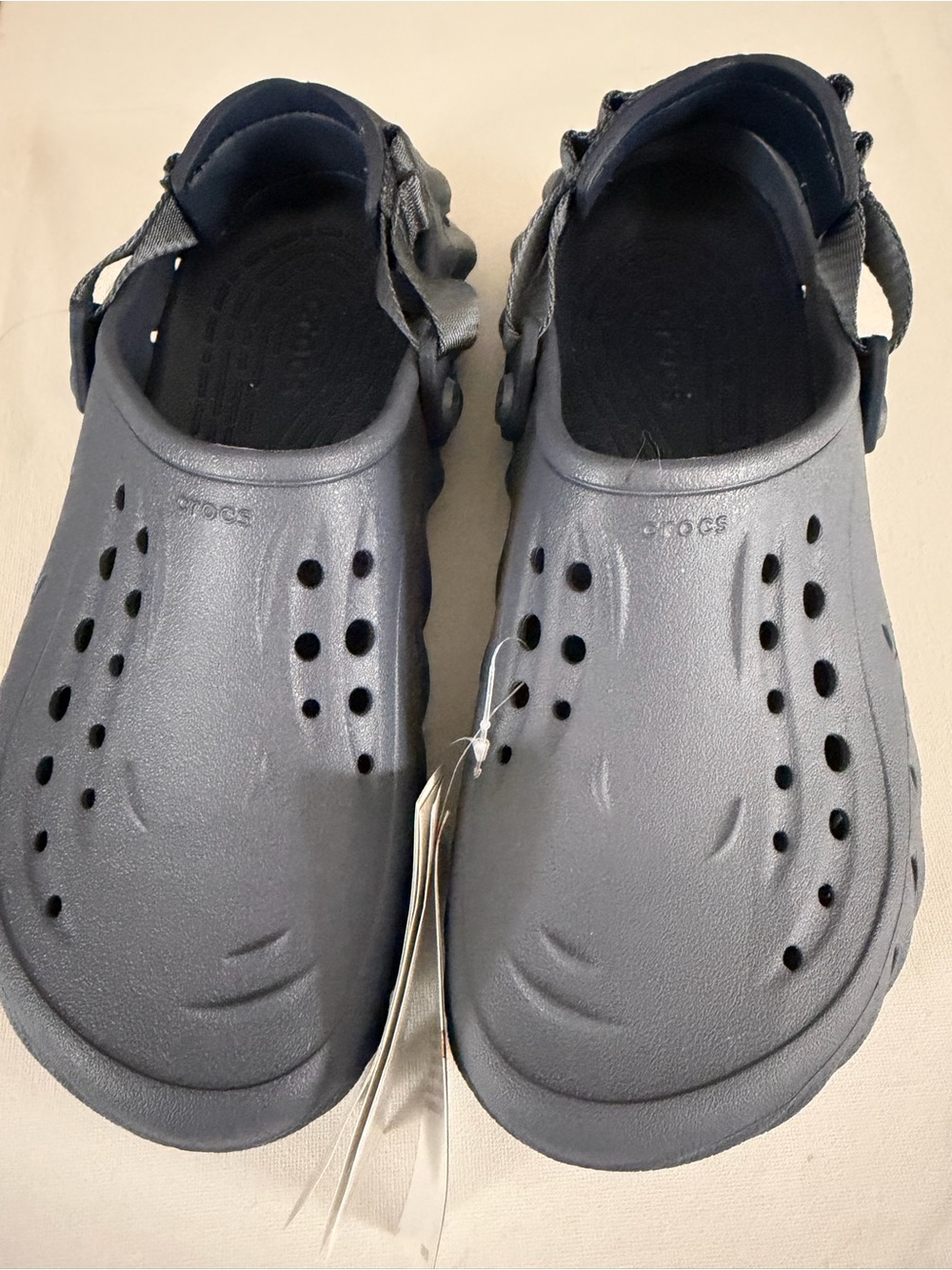 CROCS Navy Blue Women's Classic Clogs with Heel Strap